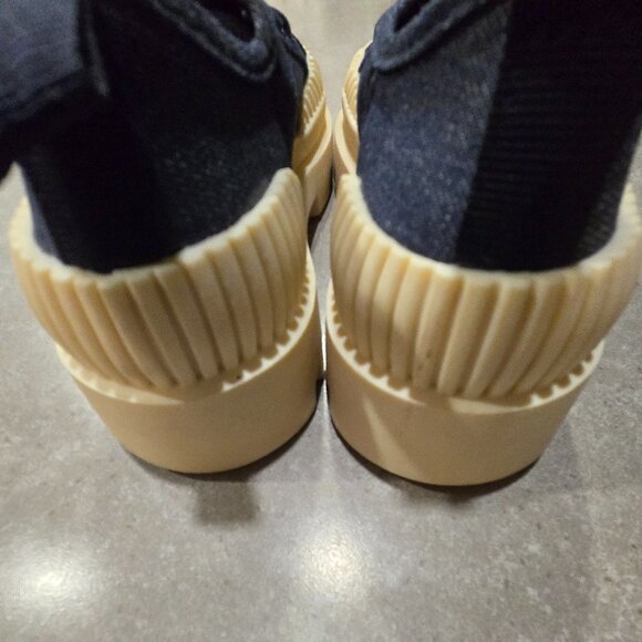 JOE FRESH Women's Denim Platform Sneakers w/Cream Lug Sole - Navy/Cream - Sze 8M - Picture 13 of 13